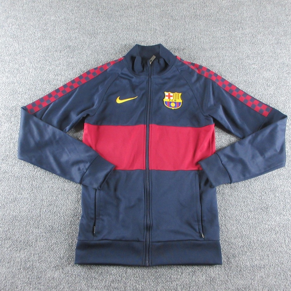 FC Barcelona Jacket Mens XS Blue Soccer Nike Full Zip Track FCB Training Top